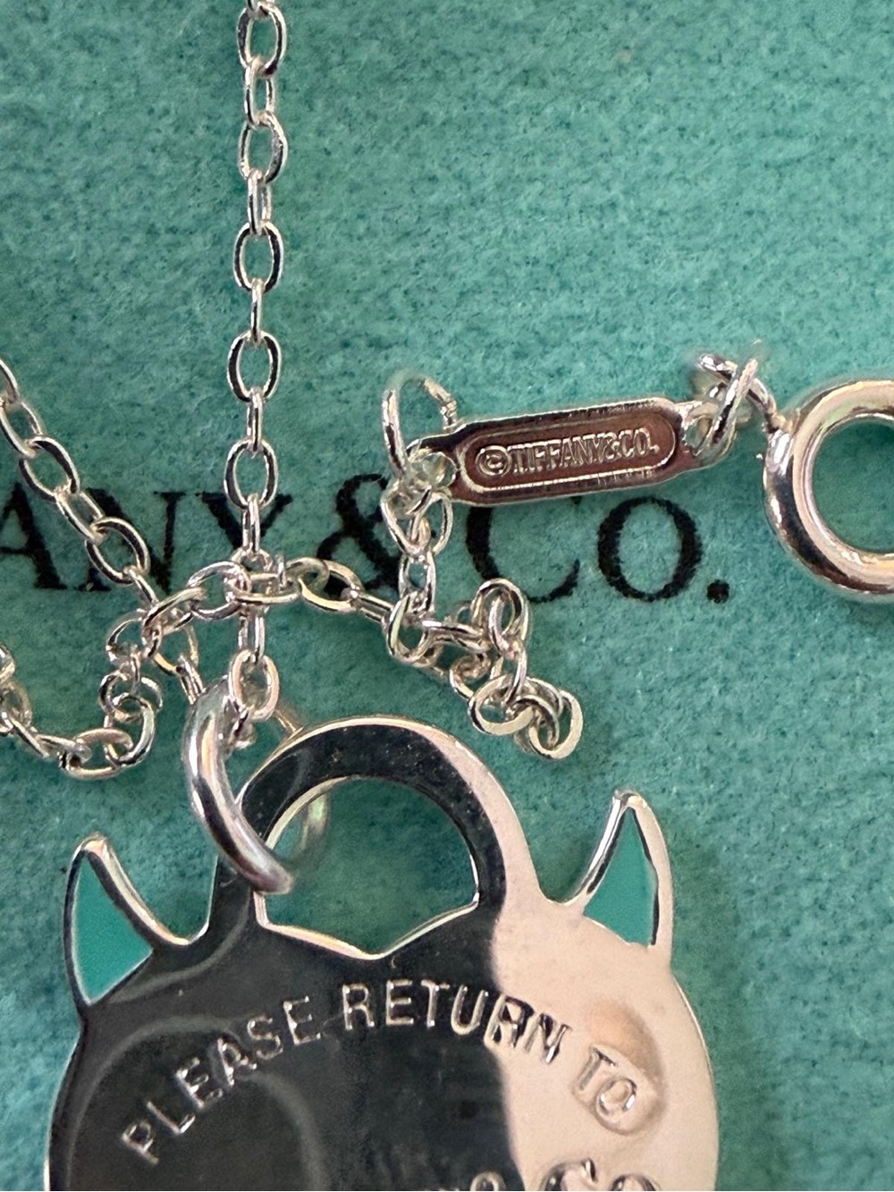 Tiffany & Co. Heart Tag Pendant Necklace in Turquoise and Silver - Picture 8 of 11